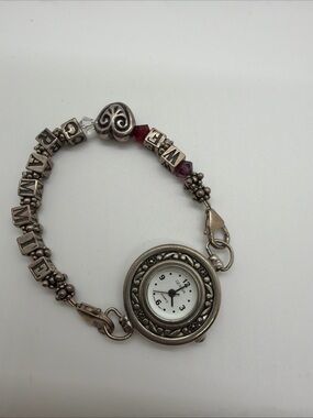 925 Geneva Charm Beaded Silver Watch charm alphabet Bracelet